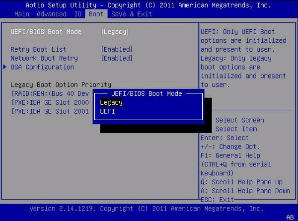 Hướng dẫn chuyển đổi từ Legacy sang UEFI trong BIOS máy tính